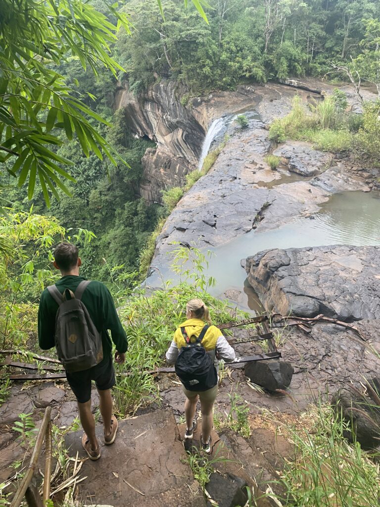 Exploring Tad Lo Waterfall on the Pakse Loop