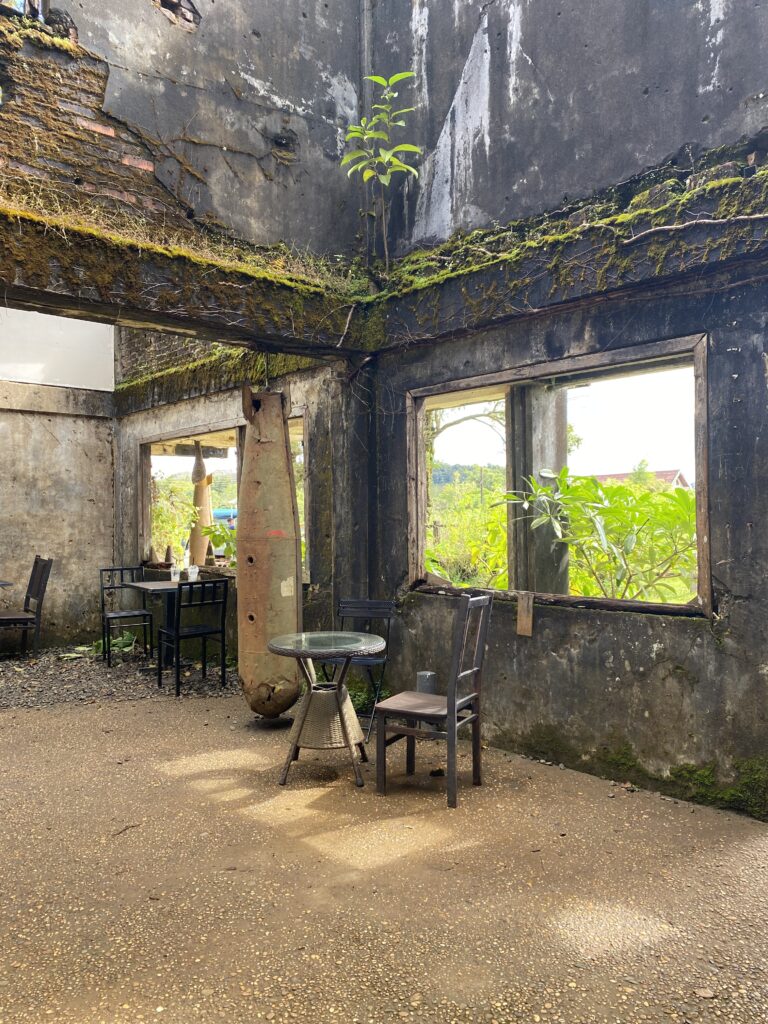 Interior design of CC 1971 Cafe on the Pakse Loop, Laos