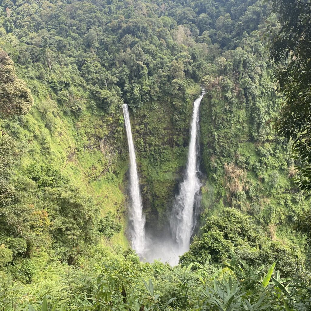Twin Waterfalls of Tad Fane on the Bolaven Plateau